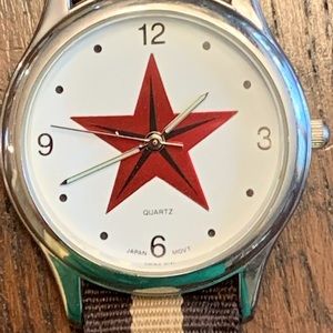 SpaceX Watch Brown Stripe Canvas/Nylon Strap